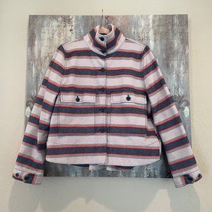 The GREAT Striped Denim Jacket
